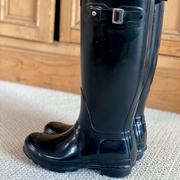 Hunter glossy black rain boots with fleece lining - Picture 5 of 5